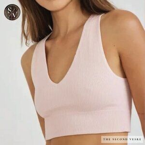 NWT - Garage Stella Seamless Plunge Tank Top - Pink - Medium